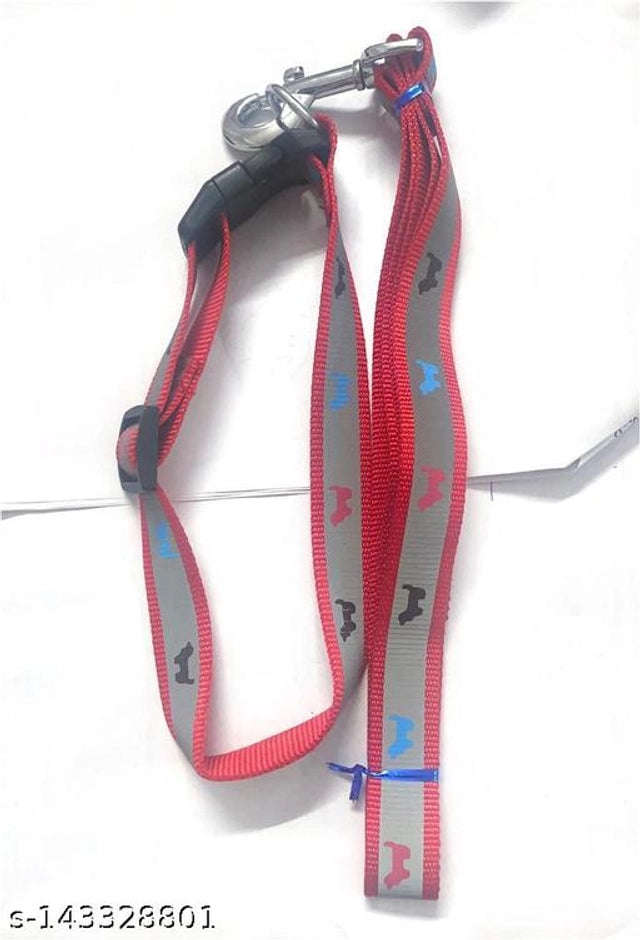 ABS Plastic Coller Belt with 5 Feet Leash for Pet (Multicolor, 1.25 inches) (Set of 1)