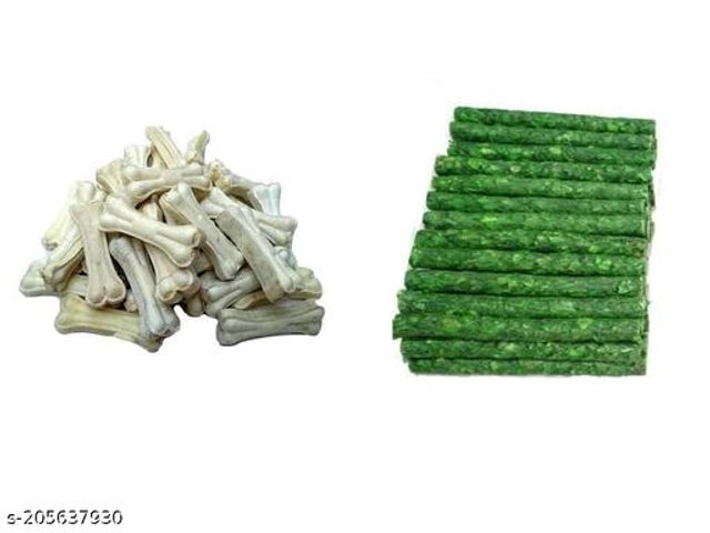 Rawhide Bones (5 Pcs) with 200 g Munchy for Pet (Set of 2)